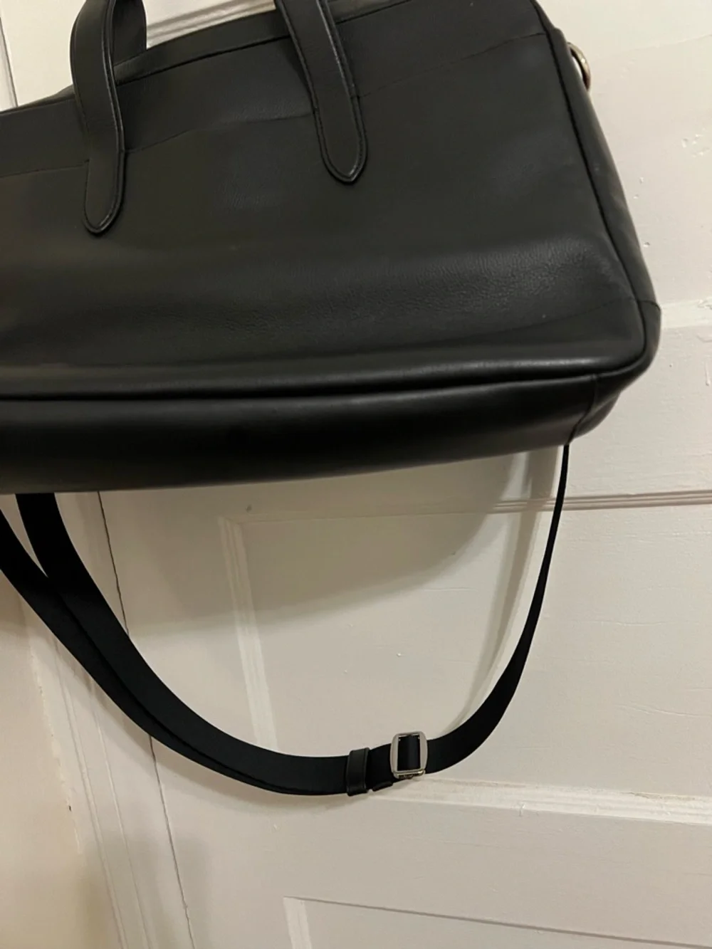 Coach Black Leather Laptop Brief with Shoulder Strap
